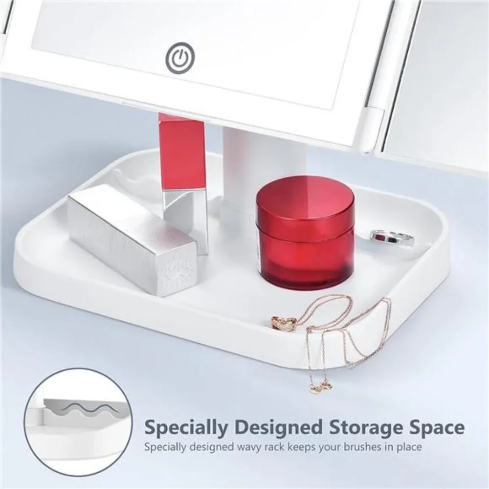 Makeup Mirror with 10X Magnifying Mirror, 3 Color Lighting Modes, 72 LEDs Mirror